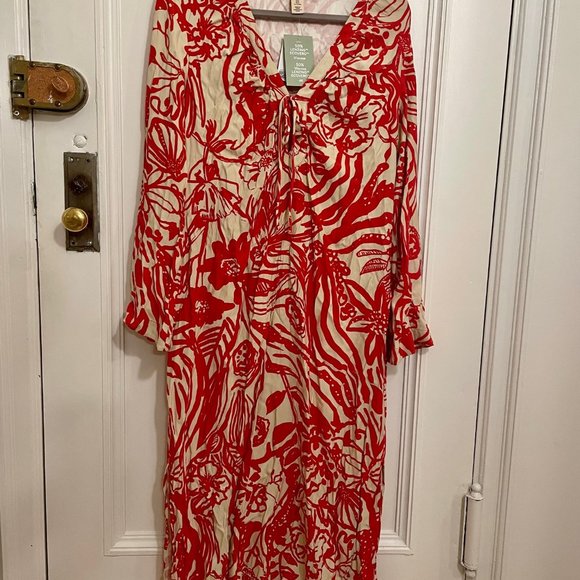 H&M Patterned Tie-detail Dress - Picture 12 of 16